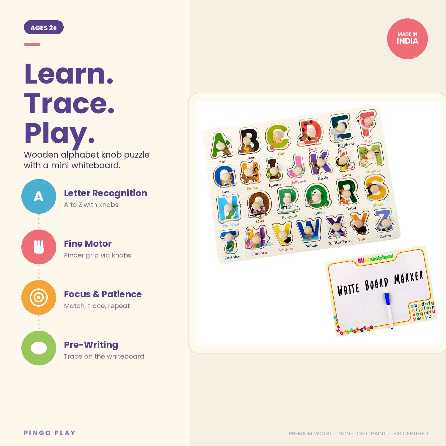 Alphabet Puzzle with White Board