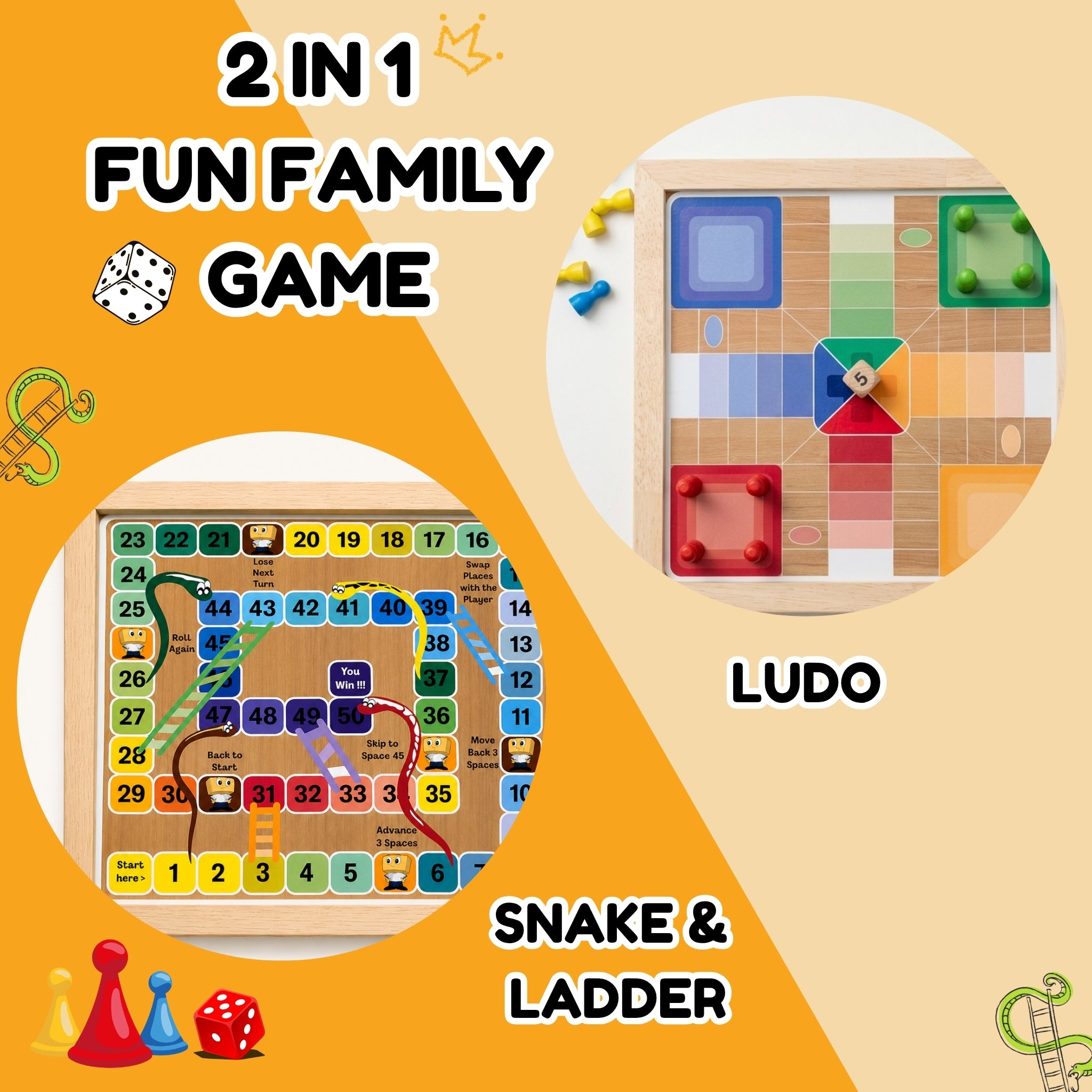 Ludo and Snakes & Ladders Board Game