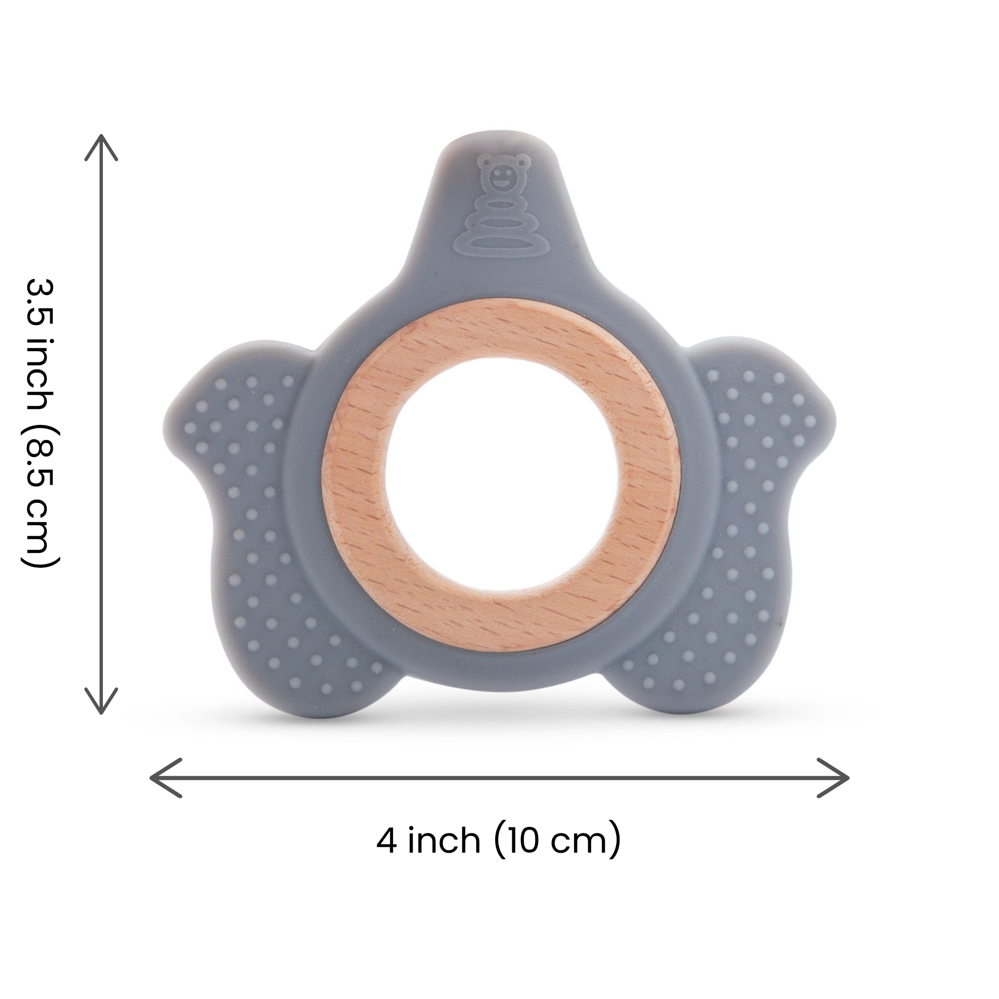 Elephant Silicone Teether With Wooden Ring