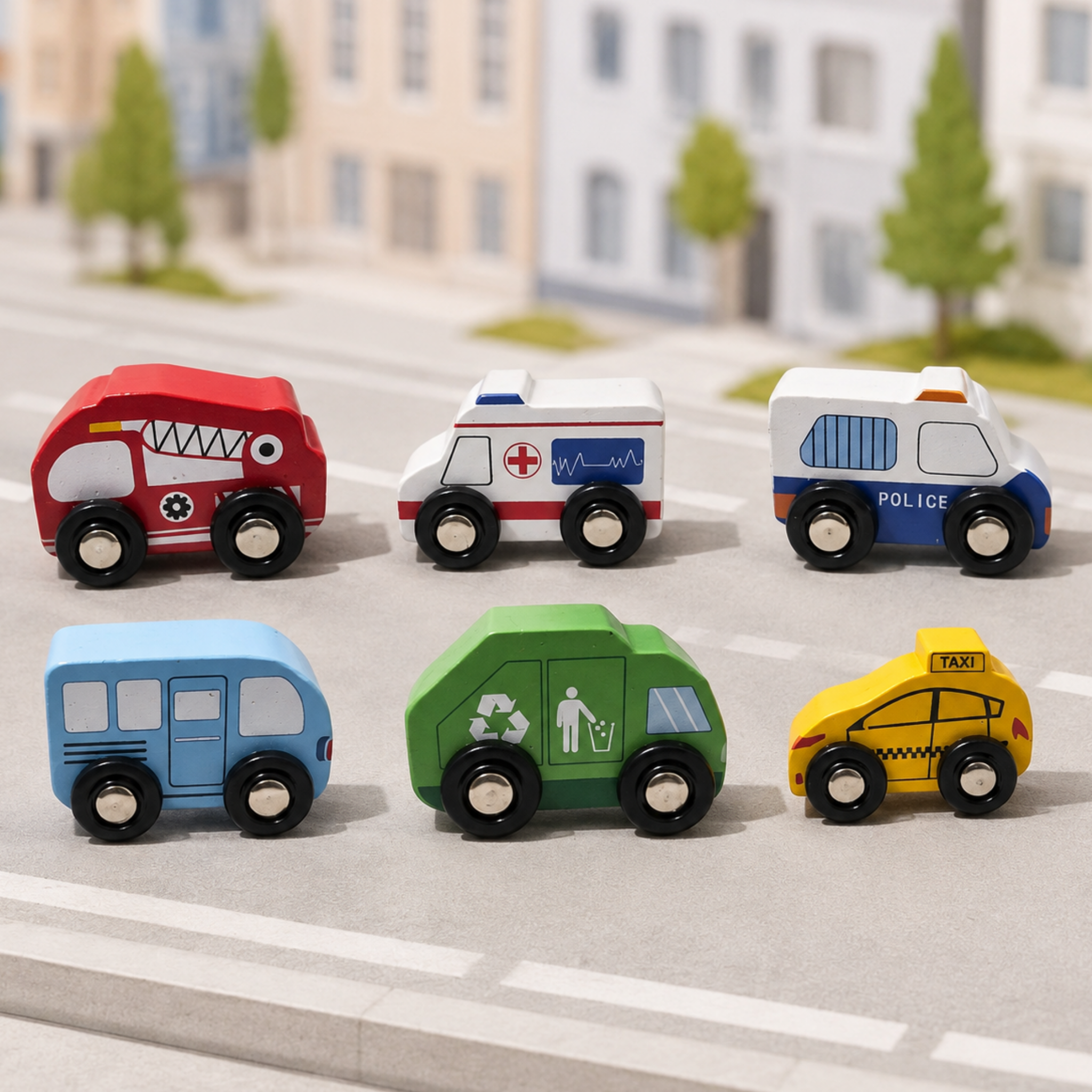 Wooden Car Set Of 6