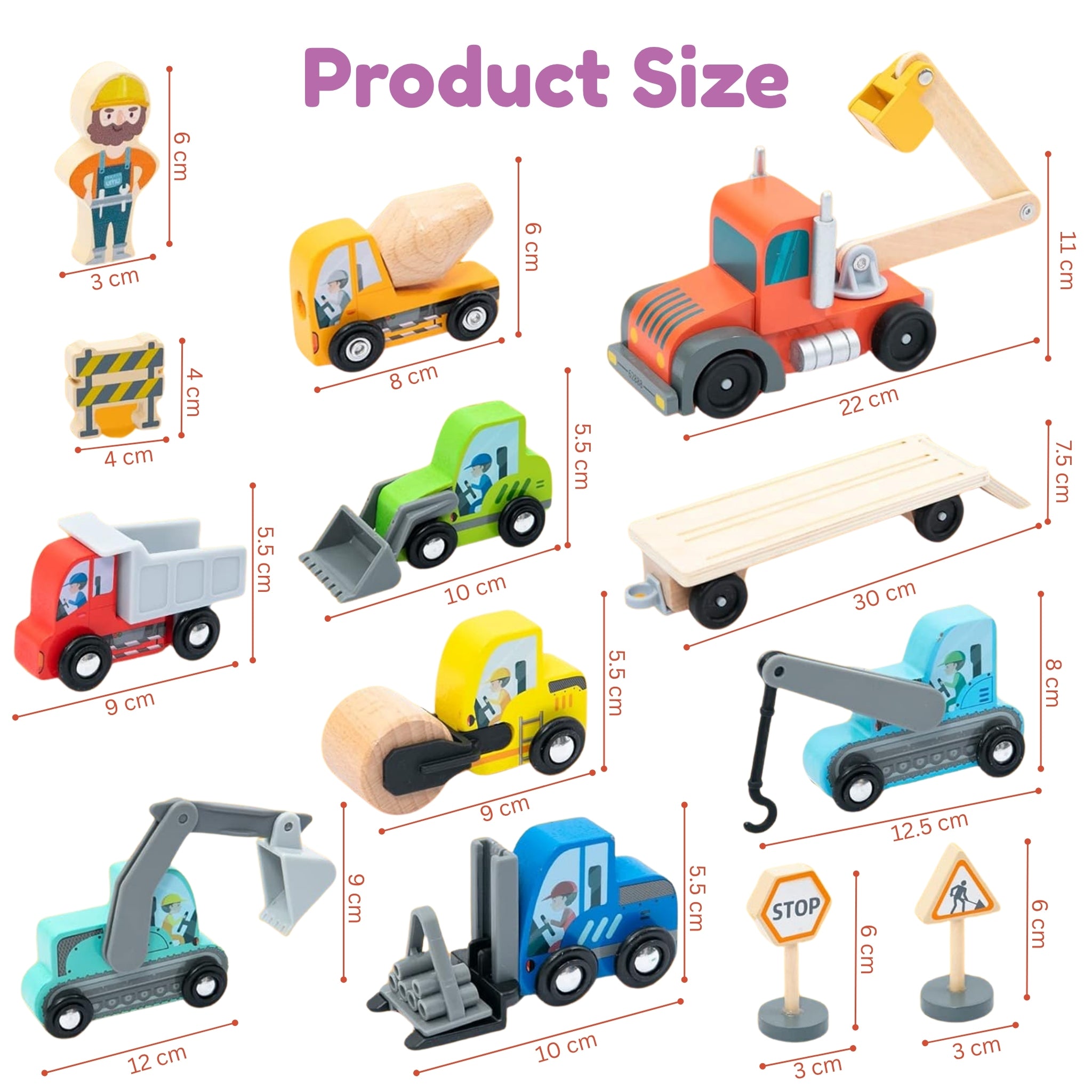 Construction Site Vehicles Carrier Set (14 units)