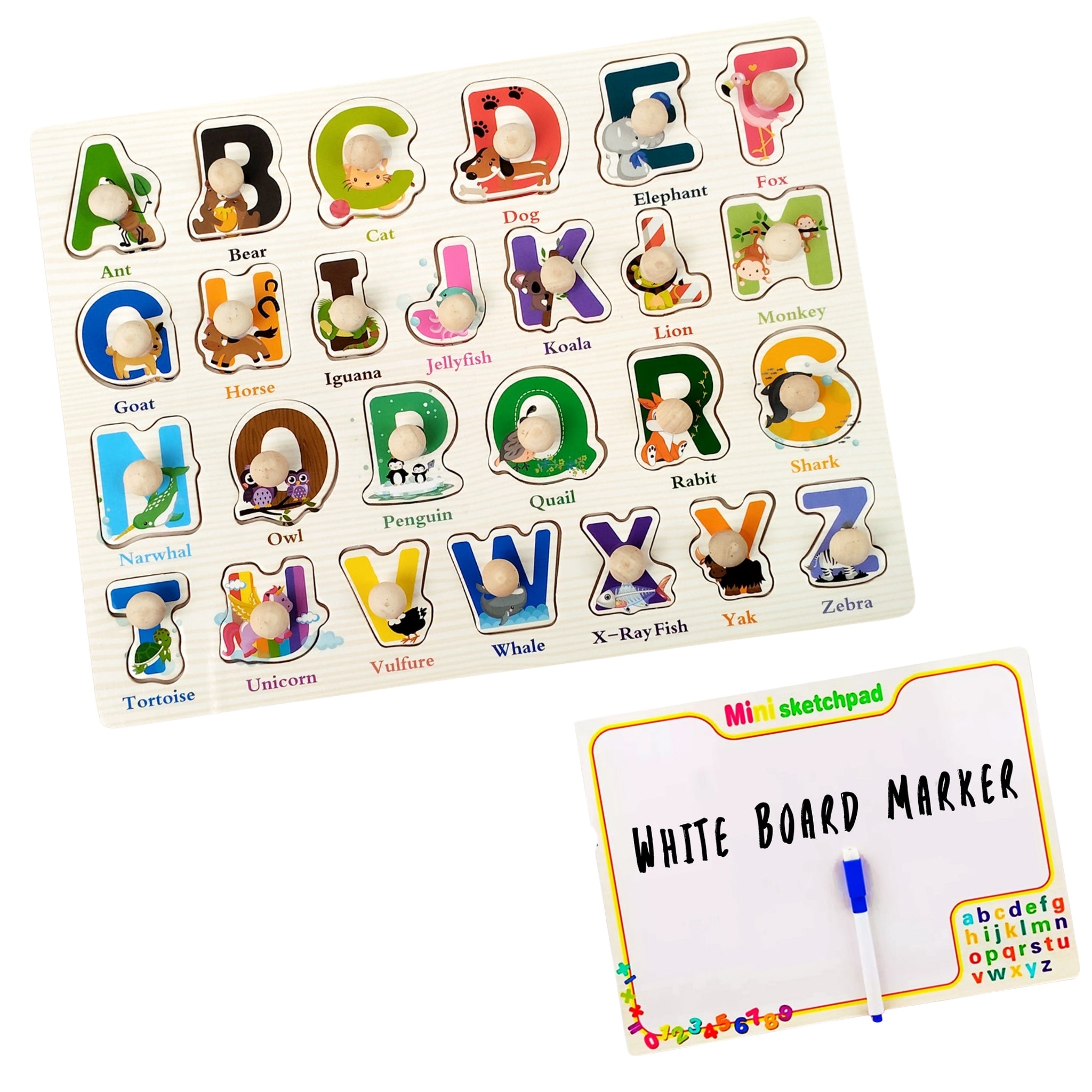 Alphabet Puzzle with White Board