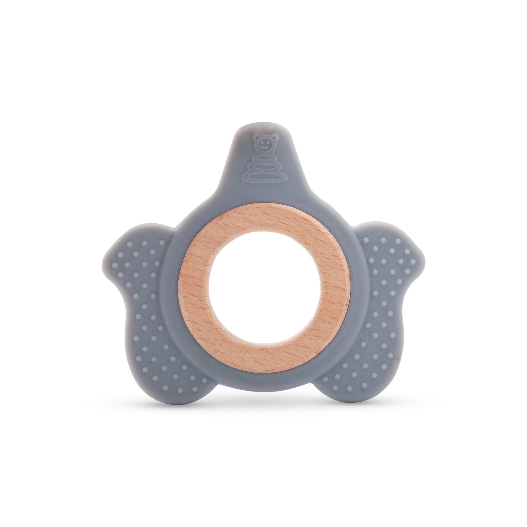 Elephant Silicone Teether With Wooden Ring