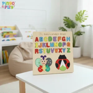 Premium Montessori Wooden Alphabet Puzzle With Insects