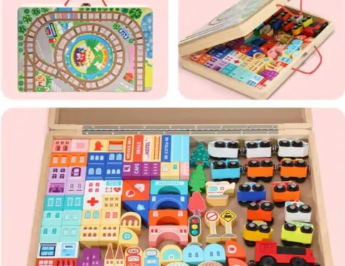 Wooden Train City Construction Set