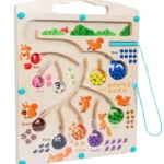 Wooden Educational Magnetic Squirrel Feeding Game, Colours & Numbers Learning Toy