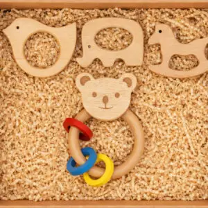 Wooden Teether + Rattle Combo (Set of 2)