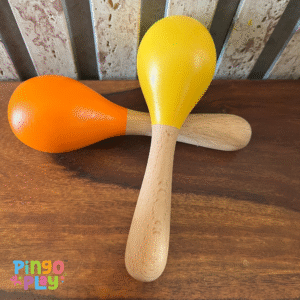 Premium Wooden Maracas Shaker Rattle For Toddlers
