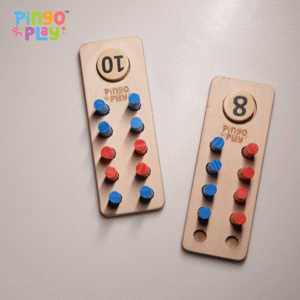 Premium Wooden Montessori Number Counting Peg Board | Early Math Skill Educational Toy