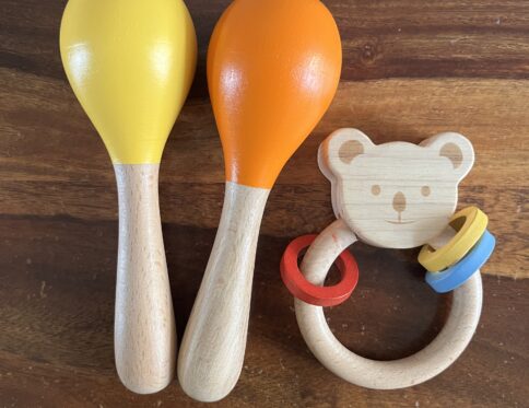 Premium Wooden Rattle & Maracas Combo | Montessori-Inspired Wooden Toys for Infants (0–2 Years)